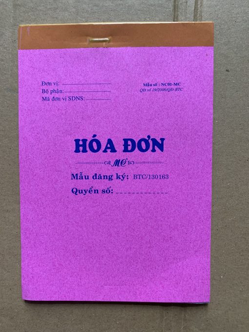 Hoá đơn bán lẻ 1 liên - 40 tờ - 12.5x18.5 cm