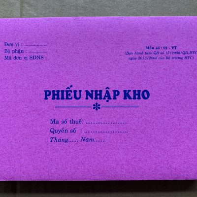 Phiếu nhập kho 2 liên - 12.5 x 18.5 cm