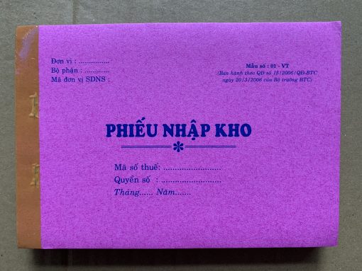 Phiếu nhập kho 2 liên - 12.5 x 18.5 cm