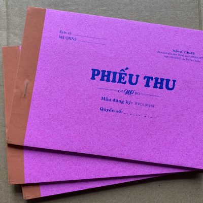 Phiếu thu 1 liên - 12.5x18.5 cm ( 40 tờ)