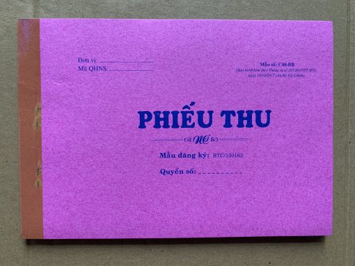 Phiếu thu 2 liên - 90 tờ - 12.5x18.5 cm