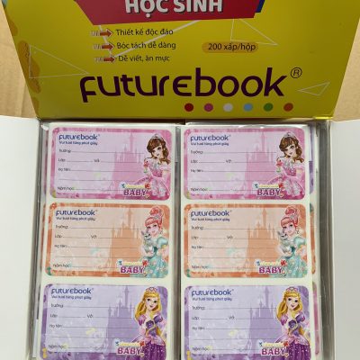 Nhãn vở Futurebook Công chúa xấp 5 tờ (15 nhãn)